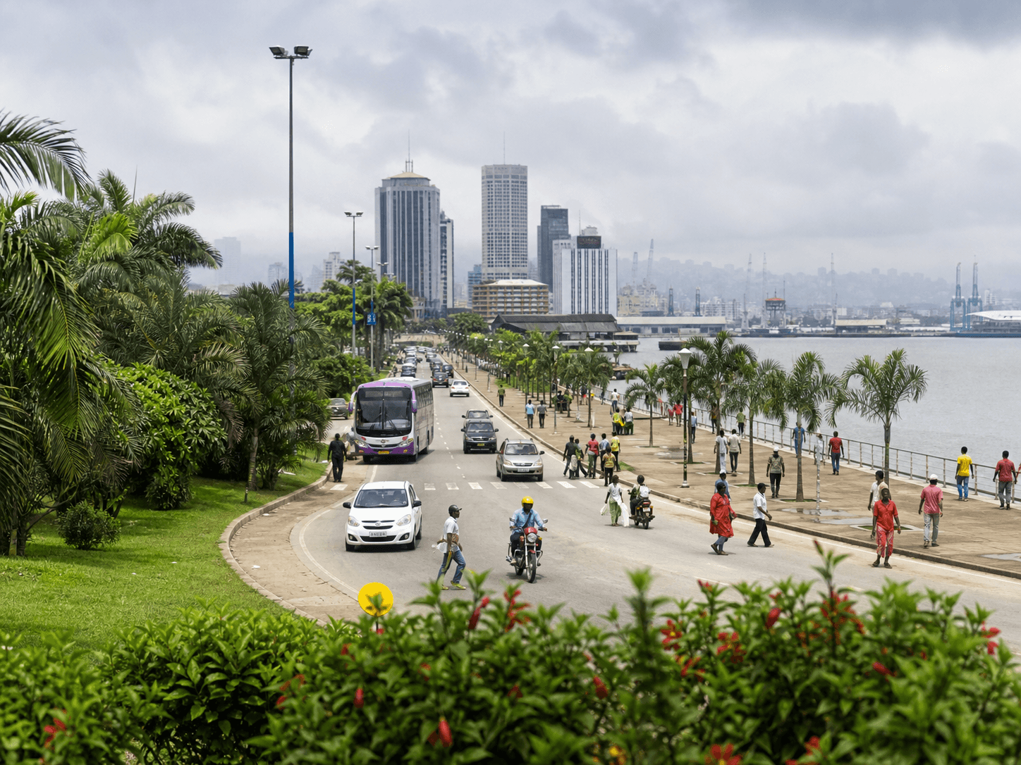 Vue urbaine et tropicale de Douala
