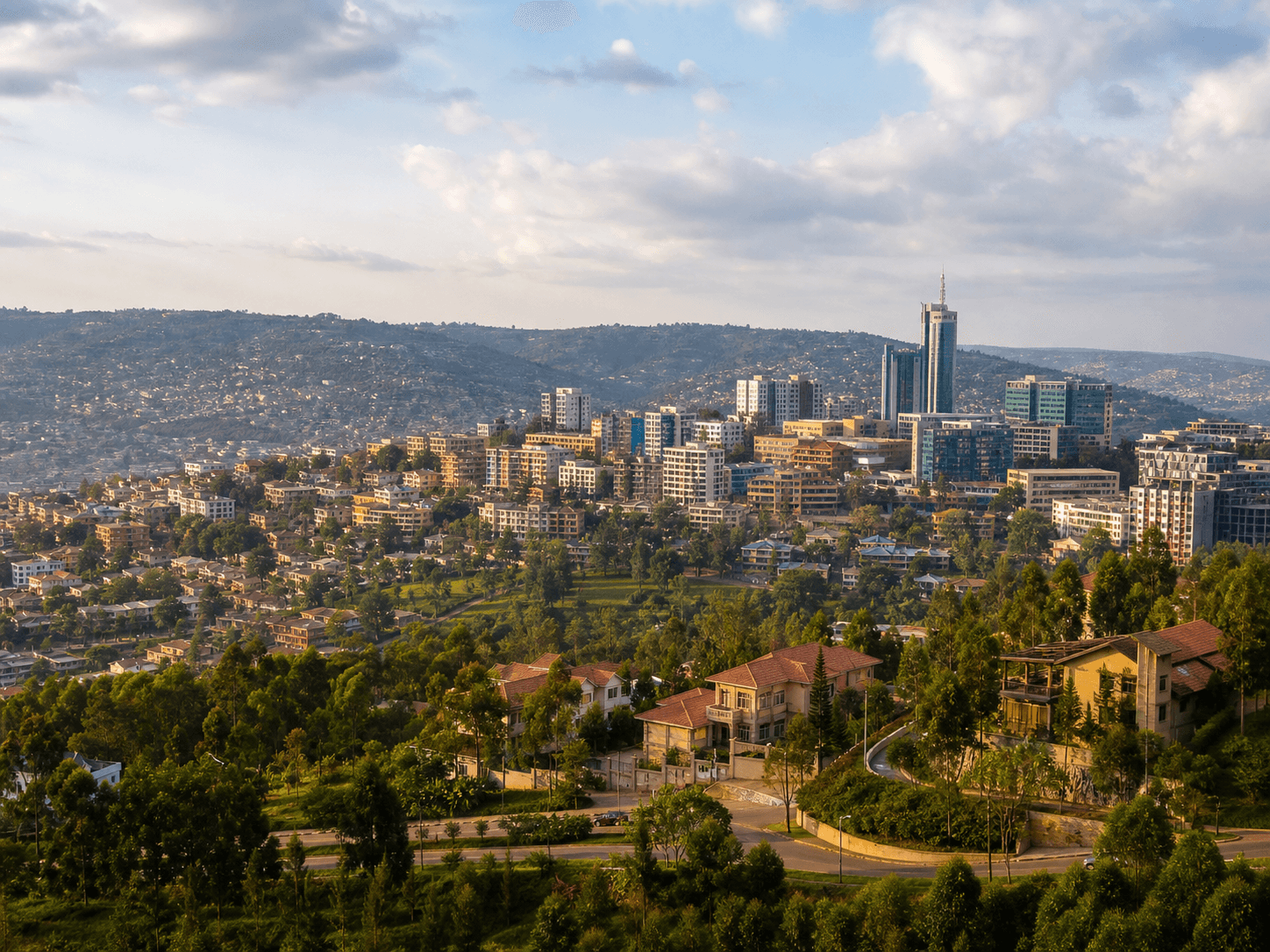 Vue panoramique des collines de Kigali